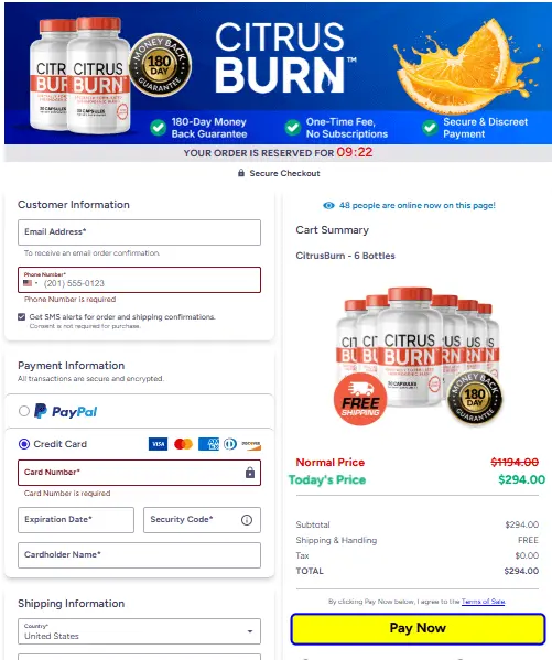 Citrus Burn - Secure Checkout Page